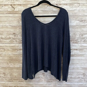 Anthropologie Akemi + Kin Womens L Sweater Lightweight Navy Long Sleeve Pullover